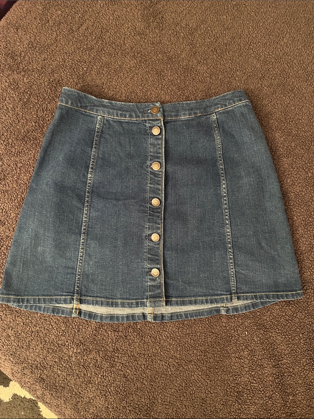 Hollister Blue Button-Front Denim Mini Skirt Stretchy